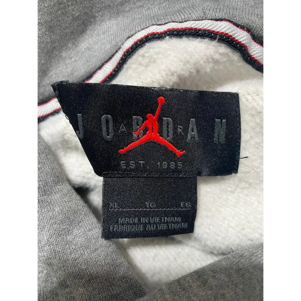 Nike Air Jordan Essentials Mens XL Gray Fleece Hoodie DA9818 091 Pre Owned